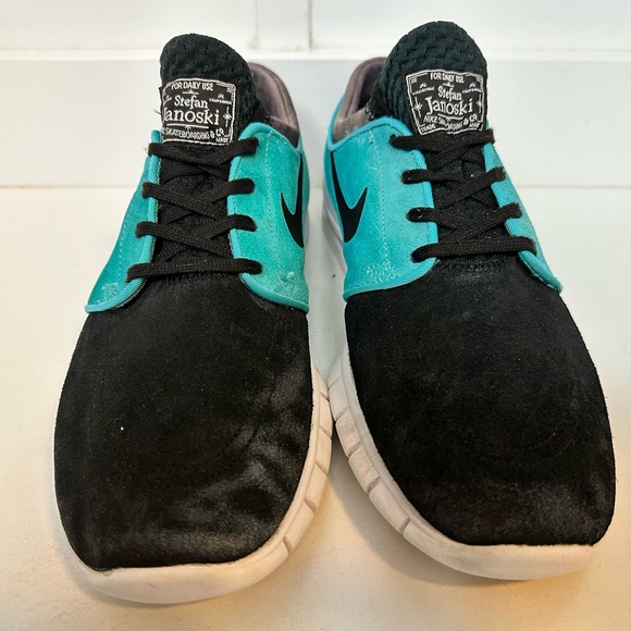 Nike Stefan Janoski Max SB Black Mint Retro “Tiffany” Suede Shoes Men’s Size 10 - Picture 2 of 8